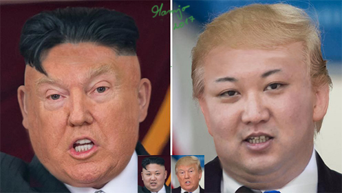 Wenn Politiker sich annähern Kim Jong-un und Donald Trump