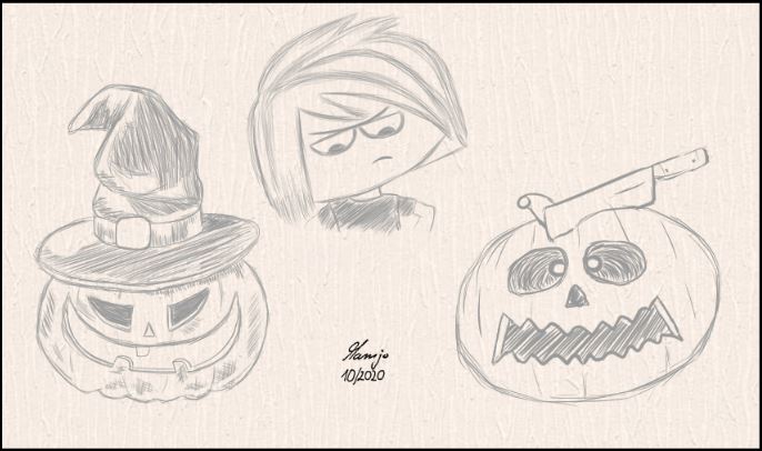 St-27-10-2020-1 halloween kürbis mädchen hexenhut comic cartoon mamjo